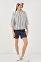 Women's Striped Oversize Blouse 967 - F.Navy Blue - 3