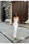 Women's Strap Lined Long Midi Length Lace Dress