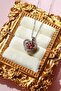 Steel Stone Heart Inside Cage Rose Necklace - 3