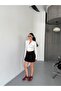 Women's White Zippered Diving Fabric Finger Snap Cardigan - 3
