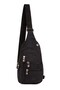 Women's Black Crinkle Fabric Cross Chest and Shoulder Bag with Headphone Outlet