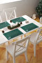 Liva Minimal Embroidery Detailed Framed 1 Piece American Service 45X35 cm - Green