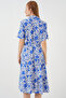 Women's Short Sleeve Patterned Dress Cobalt Blue 1181 - 5