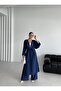 Women's Slitted Seersucker Tunic Pants Double Bottom Top Set - 4