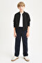 Boy's School Pants with Drawstring Elastic Waist Ak609 - 3