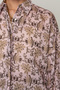 Women's Oversized Shirt with Tie-Up Sleeves in Powder Color with Flower Pattern - 3