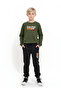 Crew Neck One Step up Print Detailed Boys' Top and Bottom Set