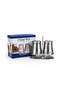 Soda Lime Glass Stainless Steel Salt & Pepper Set, 150ml, 2 Pieces, Silver - 3