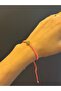 Orange Thread Handmade Zircon Stone Evil Eye Bead Bracelet - 3