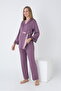 Front Tie Lace Detailed Maternity and Maternity Pajama Set