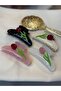 Red rose design luxury bone clothespin buckle - 2