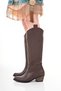Women's Brown Faux Leather Embroidered Cowboy Cowgirl Boots