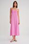 4742 Women's Rope Strap Gathered Detailed Midi Dress Pink
