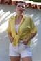 Yellow Shirt Collar Short Sleeve Non-Filled Washable Casual Woven Shirt 62 67 - 7