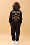 Boys' Seasonal Double Suit with Embroidery Print Detail - Black - 3