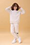 Boy's Crew Neck Embroidered Seasonal Double Suit - Stone - 5