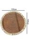 FFD Round Jute Carpet | Handwoven Braided Natural Jute Area Rug - Rustic Vintage Beige 100x100cm - 2