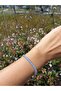 Zircon Stone Waterway Silver Color Steel Bracelet - 4