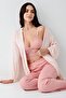 Women's Retro Pink 3-Piece Set, Pajamas Dressing Gown Bralet Set, 50% Cotton 50% Modal