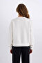 Loose Fit Crew Neck Printed Thick Fabric Sweatshirt E3388Axns - 6