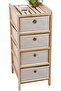 Multi-purpose Chest of Drawers with 4 Fabric Drawers, Wooden Frame, Bedside Table, Modern Design, Ho