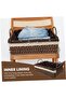 Set of 2 Handwoven Storage Baskets with Handles Rectangular Woven Bins with Removable Fabric Liners - 7