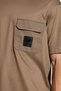 Men's Crew Neck Pocket Detail Short Sleeve Cotton Brown T-Shirt Em002978 Af10761-U6189 - 3
