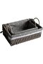 Set of 2 Handwoven Storage Baskets with Handles Rectangular Woven Bins with Removable Fabric Liners - 6