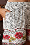 Floral Print Button-Down Shirt & Shorts Set in White - Rayon - 7