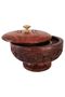 Antique Wooden Incense Burner with Lid – Flower Engraved - 2