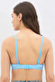 Padded Non-Wired Full Coverage Heart Print Multiway T-shirt Bra in Blue - Cotton - 5