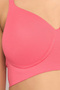 Padded Non-Wired Full Coverage Seamless Bonded Bra in Light Pink - Cotton - 6