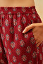 Floral Print Kurta Top & Pyjama Set in Maroon - Rayon - 7