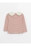 Baby Collar Long Sleeve Striped Baby Girl T-Shirt (W5) - 2