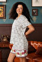 Floral Print Button-Down Shirt & Shorts Set in White - Rayon - 4