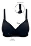 Padded Non-Wired Full Coverage Self-Striped Multiway T-shirt Bra in Black
