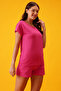 Owl Print Top & Chic Basic Shorts Set in Fuschia Pink - 100% Cotton - 5