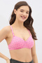Padded Non-Wired Full Coverage Printed Multiway T-shirt Bra in Pink - Cotton - 4