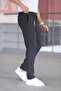 Men's Anthracite Color Italian Cut Slim Fit Fabric Trousers - 7