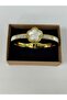 D'Oro Clover Motif Gold Tone Steel Bracelet
