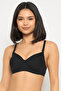 Padded Non-Wired Full Coverage Self-Striped Multiway T-shirt Bra in Black - 3