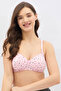 Padded Non-Wired Full Coverage Heart Print Multiway T-shirt Bra in Light Pink - Cotton