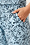Printed Button-down Shirt & Pyjama Set in Sky Blue - 100% Cotton - 7