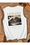 Tasmanya Printed Casual Cut Cotton Oversize Sleeveless T-Shirt
