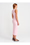 91099 Body Fitting Midi Dress-Powder Pink - 2