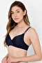 Level 1 Push Up Padded Underwired Demi Cup Bra in Navy - 3