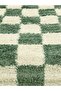 Checkerboard Patterned Non-Slip Base Washable Oval Bath Mat One Piece 60X100 cm Shaggy Chess - 5