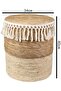 FFD Eco-Friendly Handwoven Jute Pouf – Boho Chic Round Footstool with Tassel Trim, Handmade - 3