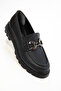 Black Women's Loafer Shoes 20814 - 4