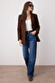 Koyu Mavi Yüksek Bel Wide Leg Geniş Paça %100 Pamuk Non-Stretch Jeans TWOSS25JE00276 - 2
